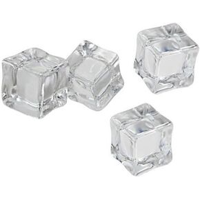 20pcs 25mm Transparent Acrylic Ice Cubes Square Shape, Glass Luster Ice Cubes Fake Artificial Acrylic Ice Cubes Crystal Clear for Photography Props Kitchen Toy Decoration