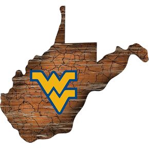 Fan Creations NCAA West Virginia Mountaineers Unisex University of West Virginia Mini Roadmap State Sign, Team Color, 12 inch