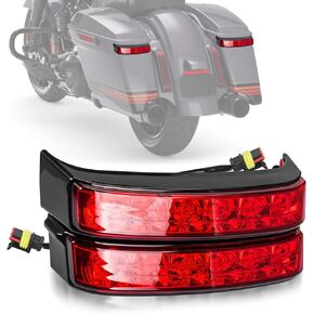 psler Saddlebag Housing Tail Run Brake Turn Light Lamp LED Len for Touring Street Road Glide CVO Electra Glide Ultra Classic Ultra Limited CVO 2014-2022 (Chrome Red)