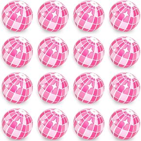 Whaline 16Pcs Disco Inflatable Beach Ball 16'' Pink Pool PVC Balls Cute Game Toys for Summer Beach Disco Party Decor