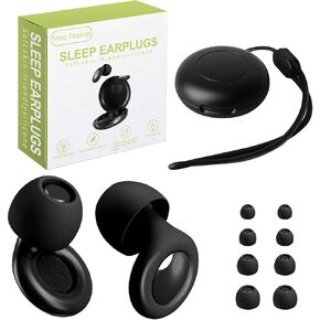 Ear Plugs for Sleeping Noise Cancelling,Noise Reduction to 30db,Reusable Silicone Hearing Protection Earplugs for Concerts, Airplane Travel, Music Rave Festival, sleep Earplugs for side sleepers-Black