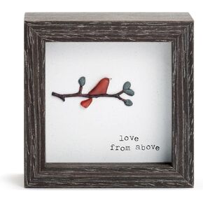 DEMDACO Sharon Nowlan Love from Above Dark Woodgrain 4 x 4 Wood and Glass Shadow Box