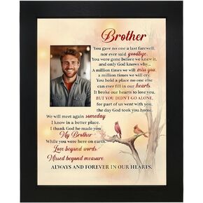 Brother Memorial Shadow Box Memorial Gifts for Loss of Brother Picture Frame in Memory of Brother in Heaven Brother Remembrance Picture Frame Photo 2x3