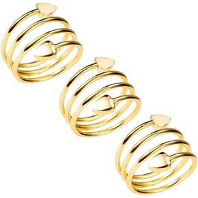 Wollet Copper Rings for Women, Magnetic Ring for Fingers, Pure Copper Jewelry with Magnet, Vintage Copper Magnetic Rings（Gold 3PC）