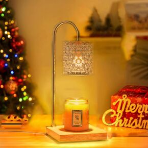 Candle Warmer Lamp with Timer, Electric Candle Warmer with 2 Bulbs, Dimmable Candle Warmer for Jar Candles, Electric Wax Warmer Vintage Home Decor, Candle Melter Lamp Gifts for Women Birthday Wedding