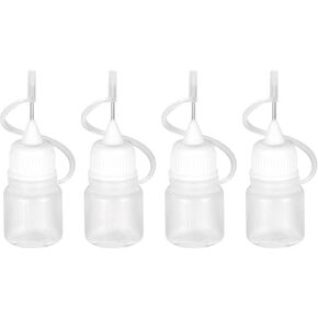 MECCANIXITY Needle Tip Bottle Precision Plastic Applicator with White Cap for DIY, Cleaning, Repair, Liquids, 3ml, 20 Pack