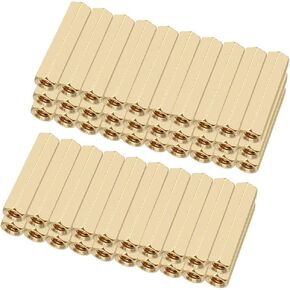 uxcell 50pcs Brass Straight PCB Pillar Female Thread Hex Standoff Spacer M3x5x20mm