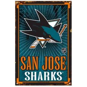 WinCraft NHL San Jose Sharks 6" x 9" inch Metal Wire Hanging Sign