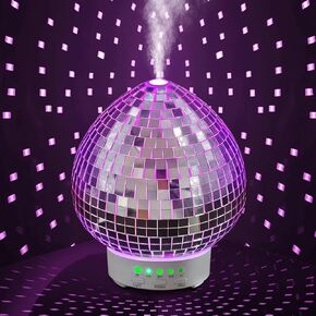 Disco Ball Essential Oils Diffuser Rotating，Scent Cute Diffusers for Home with Whisper Quiet，Aromatherapy Diffuser with 7 Colors Light & Timer,for Party Holiday Decor Office Bedroom Night Light 100ML