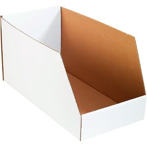Ship Now Supply SNBINJ122412 Jumbo Open Top Bin Boxes, 12" Height x 24" Length x 12" Width, White (Pack of 25)