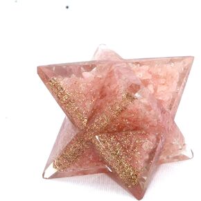 Jet Lovely Genuine Rose Quartz Orgone Crystal Merkaba 4" Huge Large Crystal Gemstones Free Booklet Crystal Therapy Image is JUST A Reference.