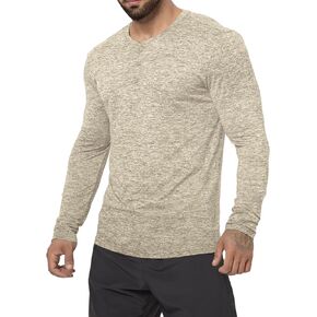 Mens Henley Shirt Dry Fit Tech 3 Button T Slim Fit Quick Dry Gym Tshirt Long Sleeve Lightweight Basic Casual Tee