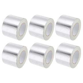 uxcell Aluminum Foil Tape 4 Inch x 55 Yards Silver High Temperature Tape for HVAC, Sealing, Patching Hot and Cold Air Ducts 6 Pcs