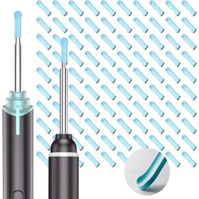 100 Pcs Silicone Ear Spoon Tips Ear Cleaner Otoscope Replacement Accessory Set Reusable Pick Ear Wax Removal Tips Kit for Ear Camera,Family Adults Baby Ear Health Care