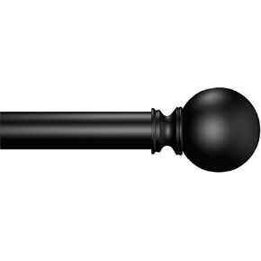 Joydeco Curtain Rods for Windows 66 to 120 Adjustable Black Curtain Rods Heavy Duty Window curtain Rod for bedroom Outdoor Modern Curtain Rod (Black,32"-120")