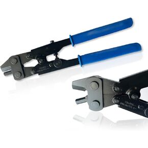 PEX Cinch Clamp Crimping Tool,Pex Crimp Kit for 3/8" to 1" Stainless Steel Clamps Including 20pcs 1/2",10pcs 3/4" Clamps with Pipe Cutter,PEX Pipe Tubing Connect Tools Suit US F2098 Standards