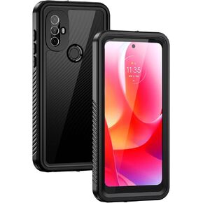 Lanhiem Motorola Moto G Power 5G 2024 Case, IP68 Waterproof Dustproof Case with Built-in Screen Protector, Rugged Full Body Shockproof Magnetic Phone Cover for Moto G Power 2024, Black