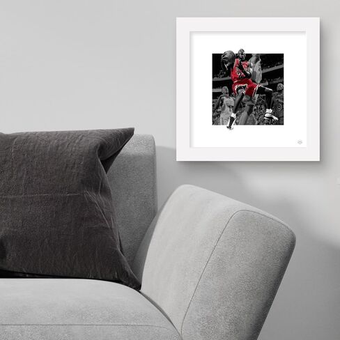Trends International Gallery Pops Michael Jordan - Reverse Layup Color Pop Wall Art, Black Framed Version, 12" x 12" in Saudi Arabia