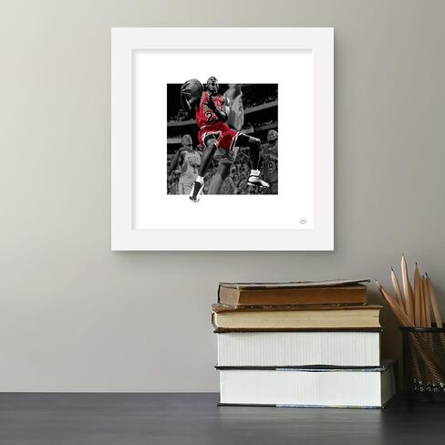 Trends International Gallery Pops Michael Jordan - Reverse Layup Color Pop Wall Art, Black Framed Version, 12" x 12" in Saudi Arabia