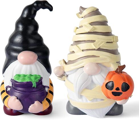 Halloween Gnomes for Indoor and Outdoor Decor- 2 Resin Garden Gnomes Statues,Halloween Gnomes Figurines, Perfect Addition to Your Fall and Halloween Decorations in Saudi Arabia