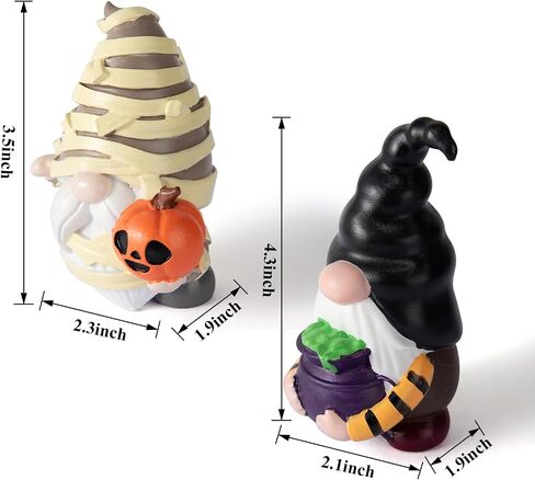 Halloween Gnomes for Indoor and Outdoor Decor- 2 Resin Garden Gnomes Statues,Halloween Gnomes Figurines, Perfect Addition to Your Fall and Halloween Decorations in Saudi Arabia