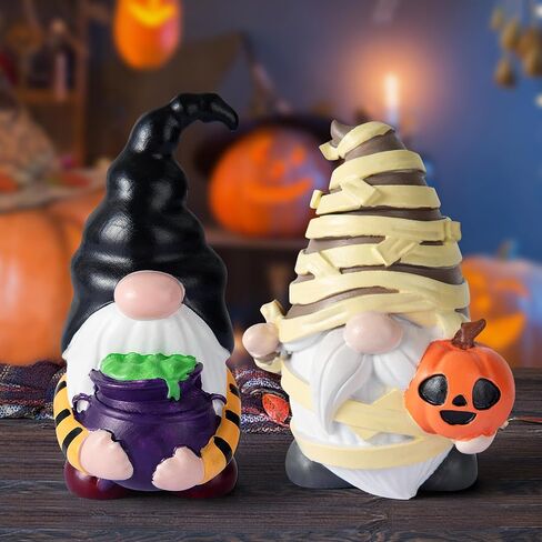 Halloween Gnomes for Indoor and Outdoor Decor- 2 Resin Garden Gnomes Statues,Halloween Gnomes Figurines, Perfect Addition to Your Fall and Halloween Decorations in Saudi Arabia