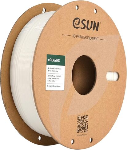 eSUN High Speed ​​PLA+ Filament 1.75mm، خيوط طابعة ثلاثية الأبعاد Speedy PLA Plus للطباعة السريعة، دقة الأبعاد +/- 0.03 مم، بكرة 1 كجم (2.2 رطل) خيوط طباعة ثلاثية الأبعاد للطابعات ثلاثية الأبعاد، أبيض in Kuwait