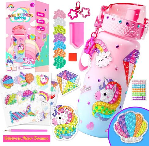 AGENTLAN Decorate Your Own Water Bottle Kit for Boys,Dinosaure and Space Diamond Painting kits,20oz Leak-Proof Bottle for School,Arts and crafts,Diamond art kits for Age 6 7 8 9 in Saudi Arabia