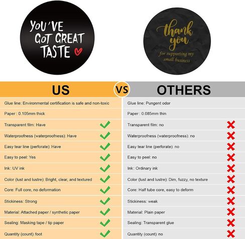 ملصقات أعمال You've Got Great Taste Business - لفافة ملصقات شكرًا لك للأعمال المصنوعة يدويًا، والمخبوزات، والزفاف، والأظرف - 1.5 بوصة (500 قطعة) in Saudi Arabia
