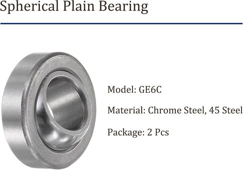 2 Pcs GE6C Spherical Plain Bearing - [5.9mm x 14mm x 6mm] Pre-Lubricated Radial Spherical Plain Bearing, Chrome Steel in Saudi Arabia