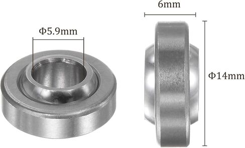 2 Pcs GE6C Spherical Plain Bearing - [5.9mm x 14mm x 6mm] Pre-Lubricated Radial Spherical Plain Bearing, Chrome Steel in Saudi Arabia