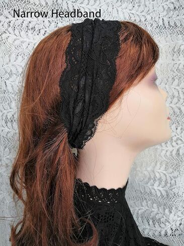 Stretch Headbands for Women Lace Headcovering for Women Lace Headwrap (Purple) in Saudi Arabia
