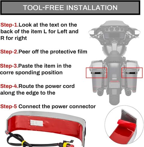 psler Saddlebag Housing Tail Run Brake Turn Light Lamp LED Len for Touring Street Road Glide CVO Electra Glide Ultra Classic Ultra Limited CVO 2014-2022 (Chrome Red) in Saudi Arabia