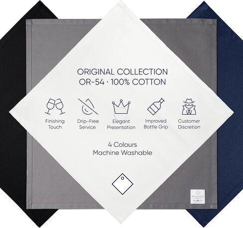 Original Collection, Bottle Cloth for Wine Chillers or Ice Buckets, Cotton, 54 cm, Center Hole, Stitched Circle (White, Pack of 1) in Saudi Arabia