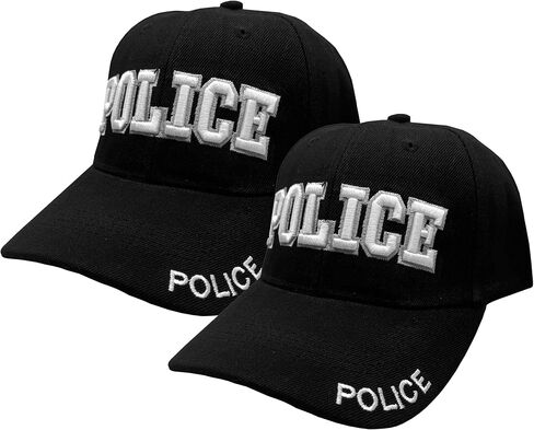 Police Hat Law Enforcement Baseball Cap - White Embroidery Police Front & Bill - Hook & Loop Adjustable Size in Saudi Arabia