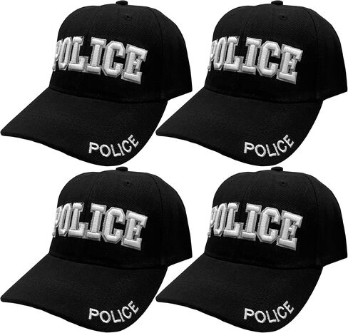 Police Hat Law Enforcement Baseball Cap - White Embroidery Police Front & Bill - Hook & Loop Adjustable Size in Saudi Arabia