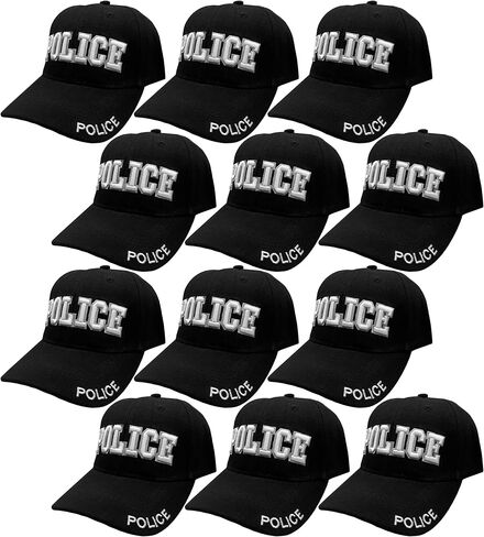 Police Hat Law Enforcement Baseball Cap - White Embroidery Police Front & Bill - Hook & Loop Adjustable Size in Saudi Arabia