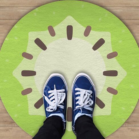 Cute Kiwi Fruit Rug Cool and Fresh Home Decor for Kitchen Kids Room Bathroom Bedroom Non Slip Machine Washable Round Large Area Rug Spring Summer Home Decoration Carpet (2x2 ft.) in Saudi Arabia