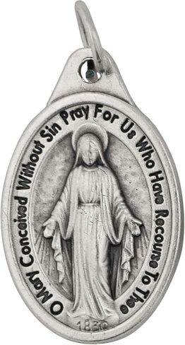 Lot of 10 Miraculous Medal 1" Charms with Jump Rings Included - Mary Our Lady of Grace Made in Italy by Venerare in Kuwait