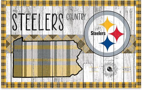 Rico Industries NFL Football Pittsburgh Steelers This is Steelers Country 11" x 19" Home Décor Wood Sign in Saudi Arabia