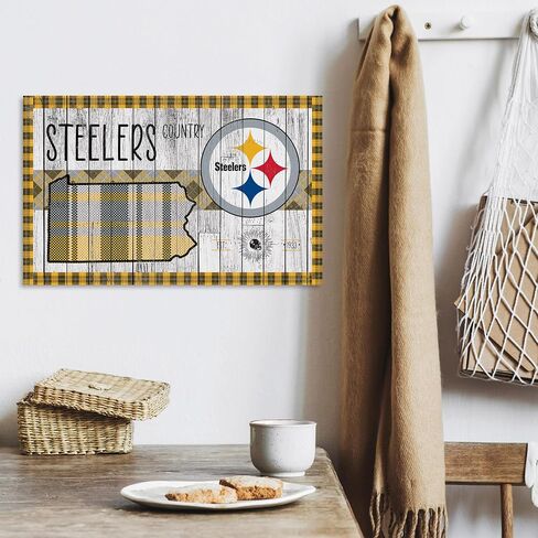 Rico Industries NFL Football Pittsburgh Steelers This is Steelers Country 11" x 19" Home Décor Wood Sign in Saudi Arabia