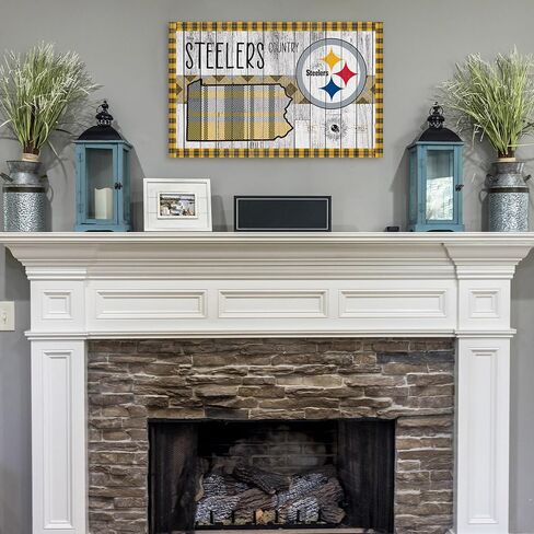 Rico Industries NFL Football Pittsburgh Steelers This is Steelers Country 11" x 19" Home Décor Wood Sign in Saudi Arabia
