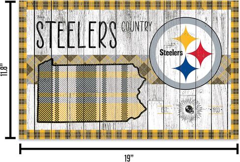 Rico Industries NFL Football Pittsburgh Steelers This is Steelers Country 11" x 19" Home Décor Wood Sign in Saudi Arabia