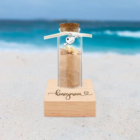 Personalized Honeymoon Sand Jar，Custom Anniversary Photo presents, Vacation Keepsake Jar，Wedding Presents，Honeymoon Present, Bride to be Gift，Valentine’s Day Gifts for Boyfriend Girlfriend (style 3) in Kuwait