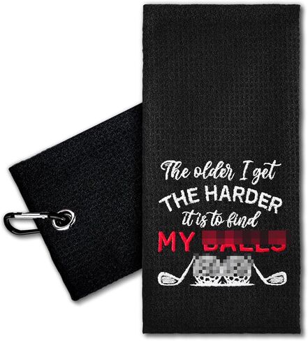 ERHACHAIJIA The Older I Get The Harder It is Embroidered Golf Towel with Clip. Funny Golf Accessories Golf Gifts for Men Women Golf Lover Grandpa Grandma, Birthday Retirement Gift for Golf Fan in Saudi Arabia