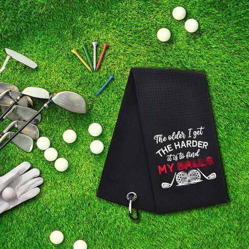 ERHACHAIJIA The Older I Get The Harder It is Embroidered Golf Towel with Clip. Funny Golf Accessories Golf Gifts for Men Women Golf Lover Grandpa Grandma, Birthday Retirement Gift for Golf Fan in Saudi Arabia