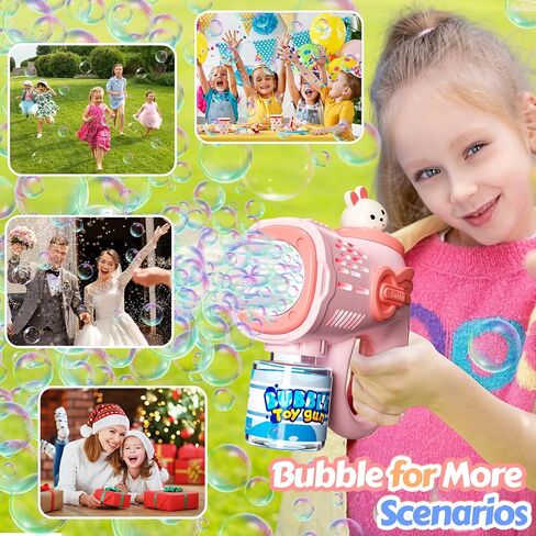 Automatic Bubble Machine, Bubble Blower for Kids Toddlers Batteries Bubble Toys 18000+ Bubbles Per Minute, Portable 90° Bubble Maker with Light Effect for Parties, Birthday, Wedding, Christmas, Black in Saudi Arabia