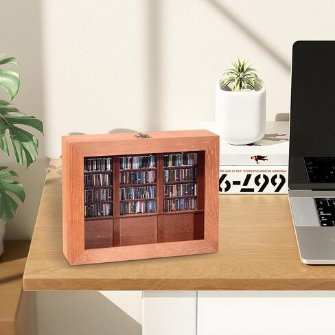 رف كتب متأرجح لتخفيف القلق - يتضمن 200 كتاب صغير، رف كتب خشبي خالي من التوتر الذهني، مناسب لديكور المنزل والمكتب، مكتبة صغيرة وهدية فريدة. in Saudi Arabia