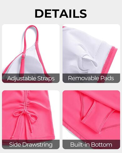 Womens Bikini Set with Skirt Two Piece High Waisted Swimsuit Criss Cross Top Tummy Control Swim Skirt Bathing Suit in Saudi Arabia