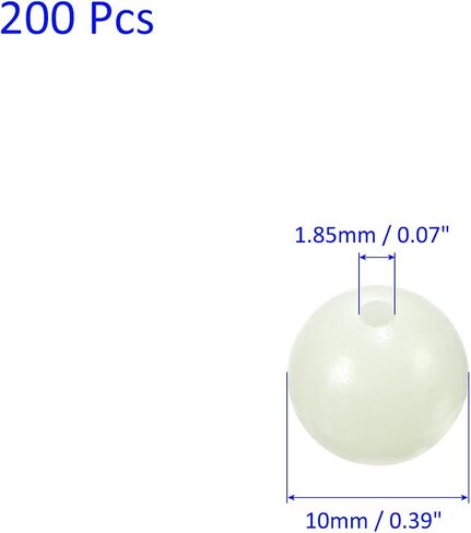 200 Pcs Glow Fishing Beads - Plastic Luminous Round Bait Egg Lure Rigs Apply to Outdoor Tackle Tool (6mm, White) in Saudi Arabia